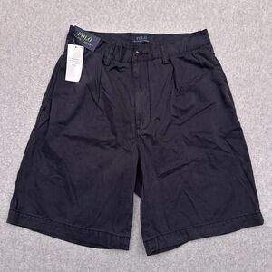 NEW Polo Ralph Lauren‎ Navy Blue Twill Shorts Pleated 9" Classic Fit Men's 30